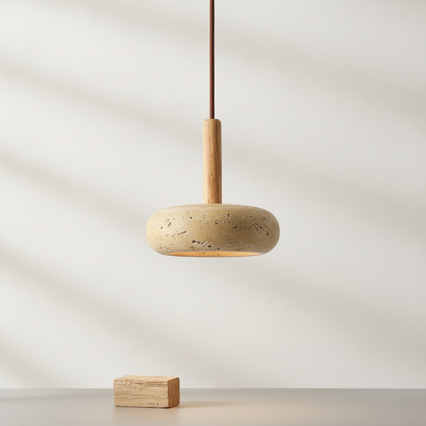 Lampe Suspendue Wabi Sabi Pierre Jaune