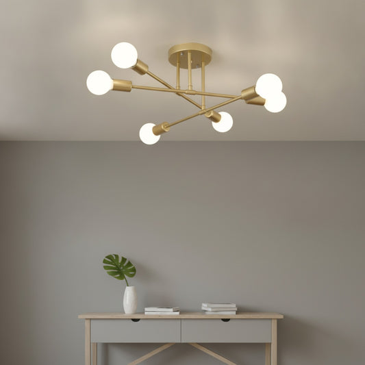 Plafonnier LED Design Nordique Minimaliste - Luminaire Suspendu Or Noir pour Salon & Chambre