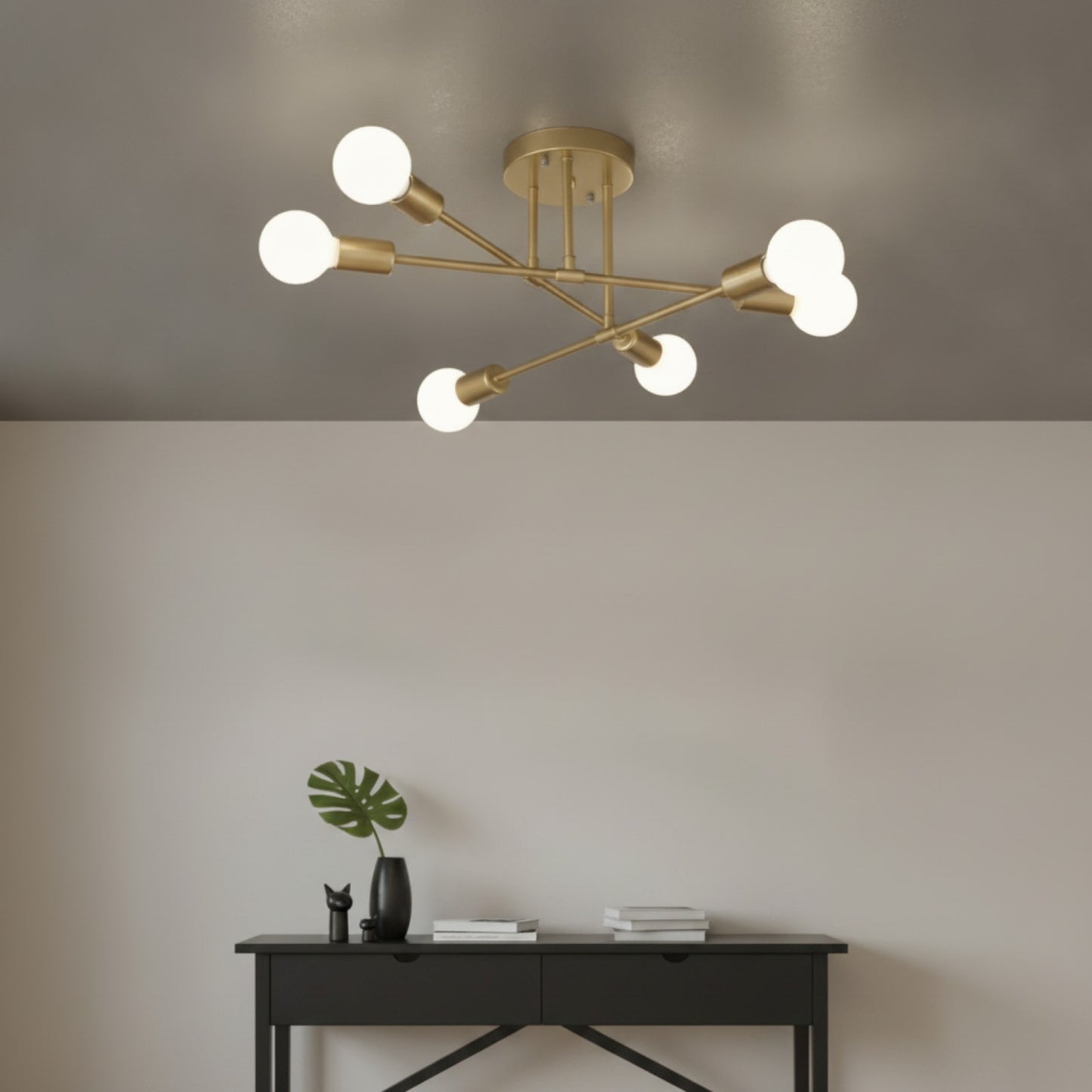 Plafonnier LED Design Nordique Or Noir