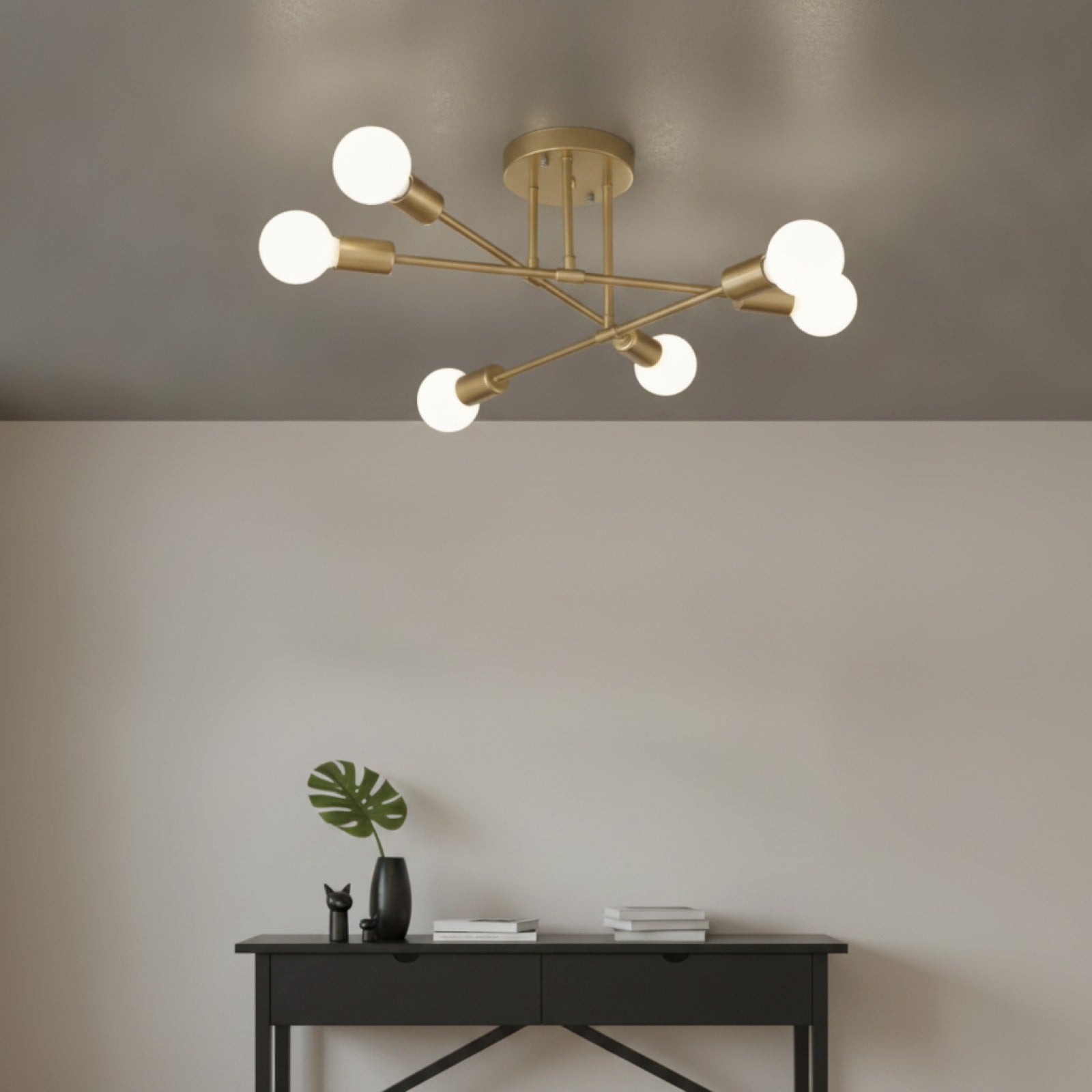 Plafonnier LED Design Nordique Or Noir