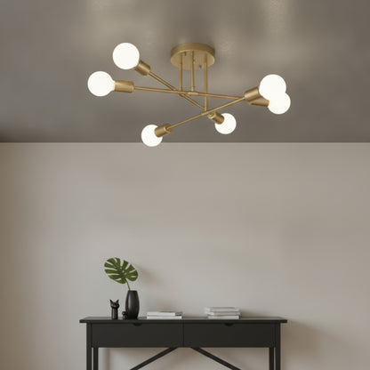 Plafonnier LED Design Nordique Or Noir