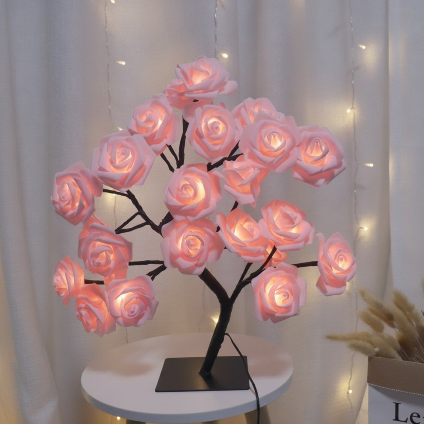 Veilleuse Rose LED USB Déco Florale