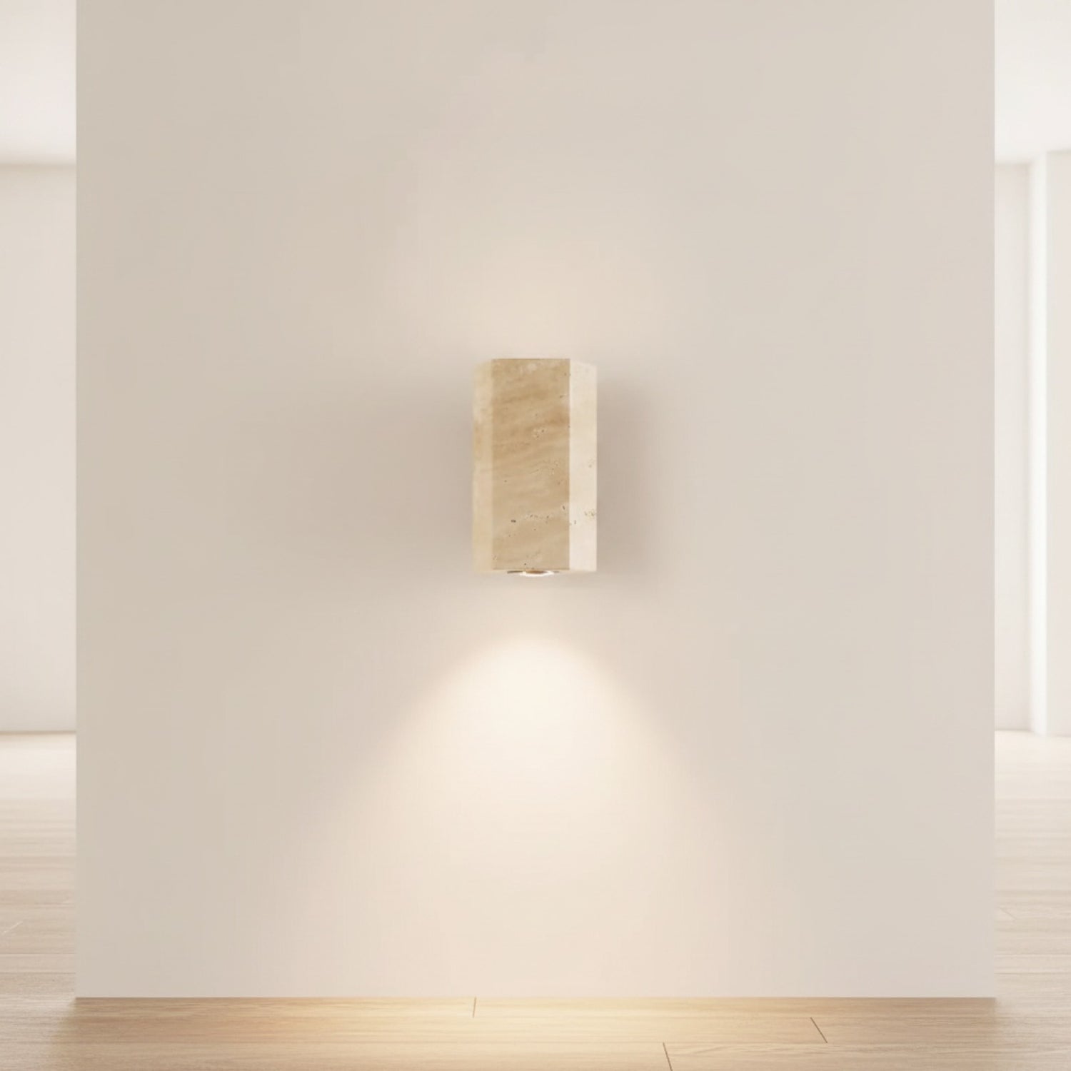 Applique Murale Wabi Sabi Jaune en Marbre et Travertin - Éclairage LED pour Chevet, Salon, Escalier